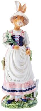 FF JARDIN RABBIT FIGURINE FEMALE GB Fitz and Floyd Jardin Rabbit Figurine, Female, 17.25 Inch
