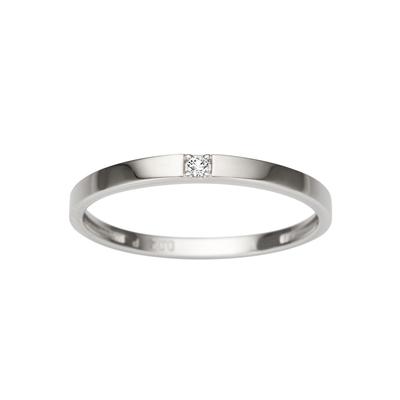 Diamantring FIRETTI "Schmuck Geschenk Gold 333 Damenring Verlobungsring Goldring Solitär" Gr. 16, silber (weißgold, 333), Fingerringe, Damen, 16, P2 = erkennbare Einschlüsse, Diamanten Weißgold 333, 1,5mm, Diamanten, Weißgold 333, Diamantring, mit...