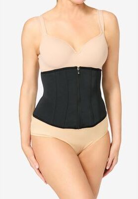 Plus Size Women's Ultra-Firm Flex Zip Corset Waist by Secret Solutions in Black (Size 3X)