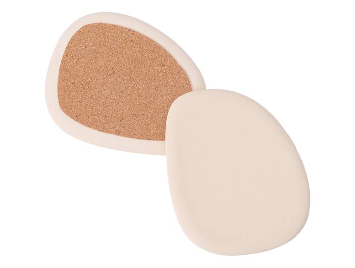 Untersetzer-Set 4-teilig Presents beige Keramik / Kork