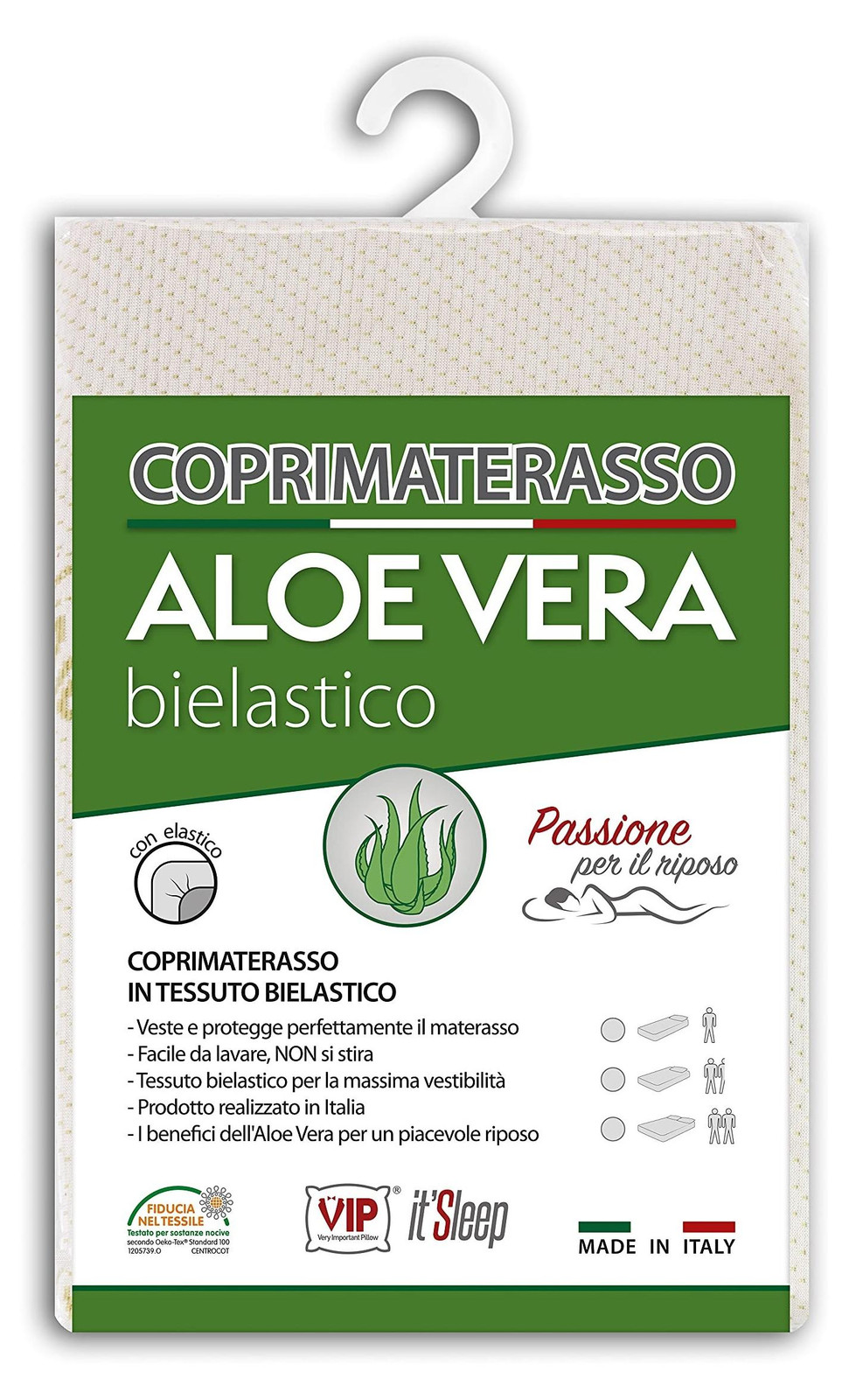 Elzusha Aloe Vera Matras Topper met Elastische Hoeken voor Tweepersoonsbed