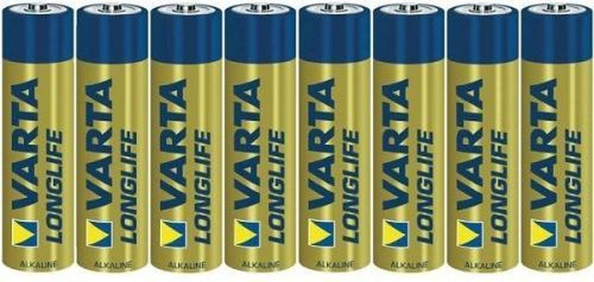 Varta Longlife AAA LR03 Alkaline batterij 1.5V 1200 mAh 8-pack