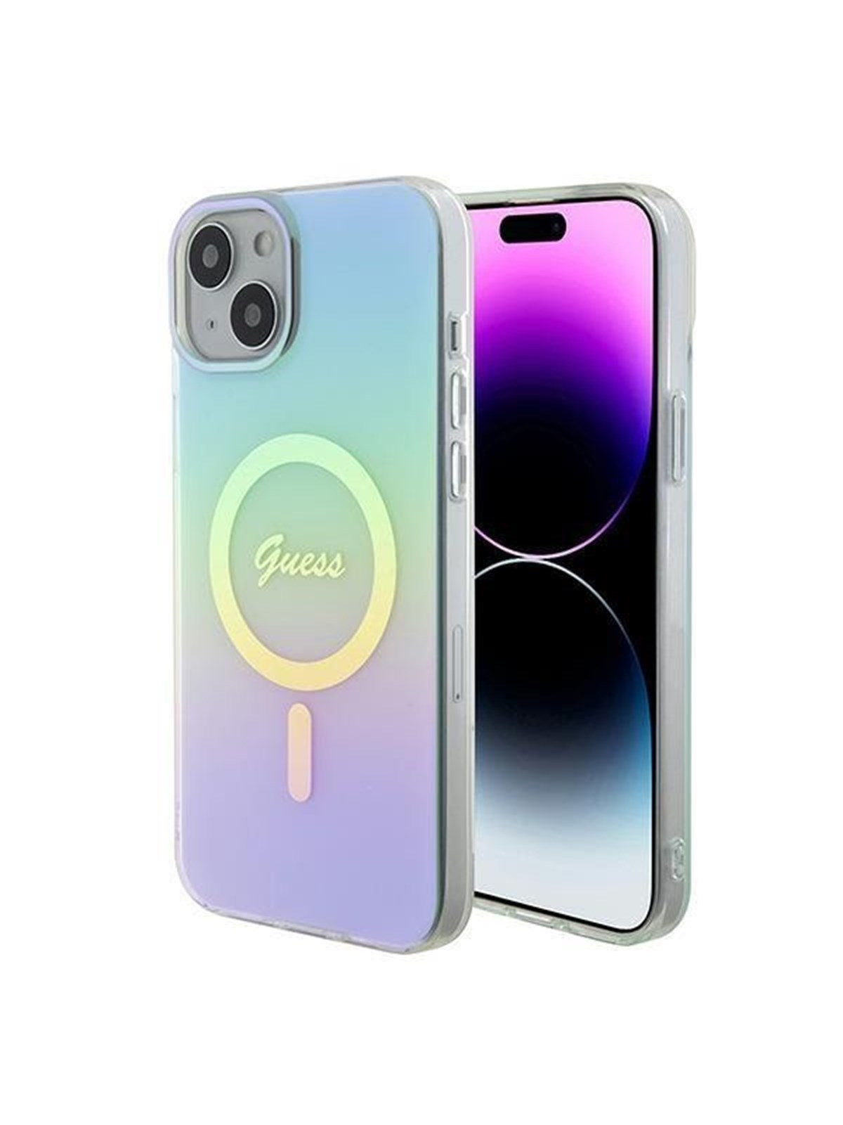GUESS GUHMP15MHITSQ iPhone 15 Plus 6.7" turquoise/turquoise hardcase IML Iridescent MagSafe