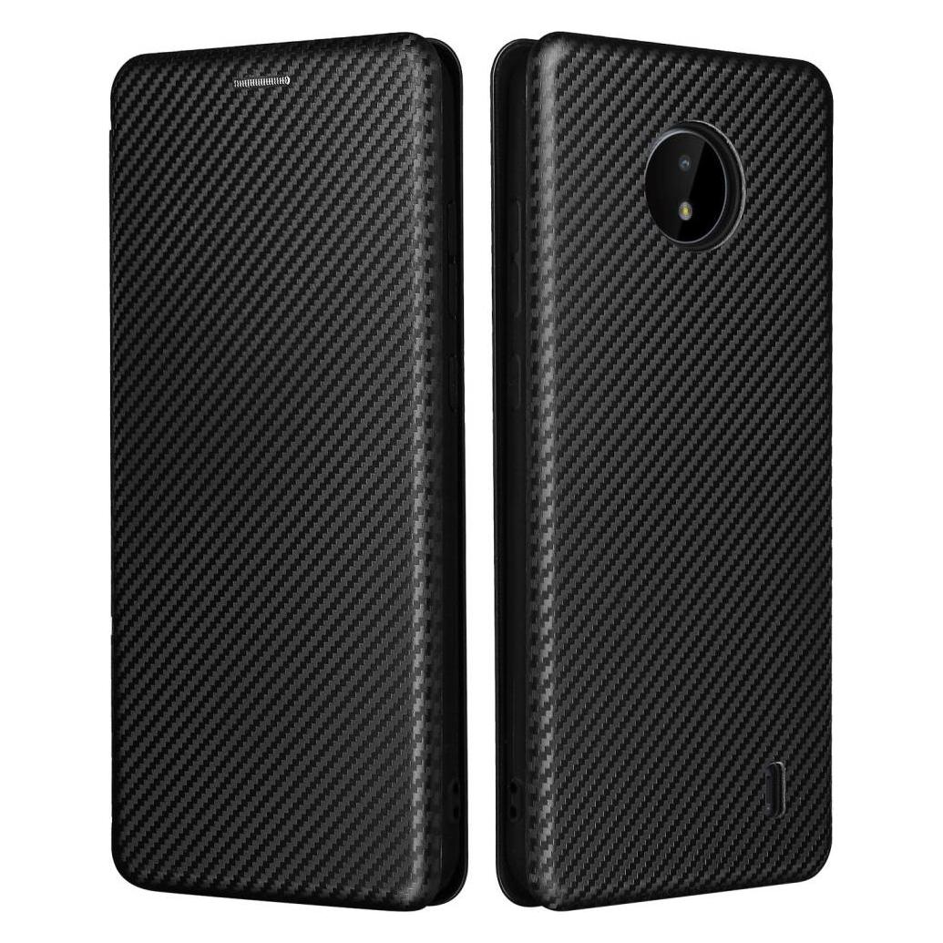 Cover-Discount Nokia C20 - Carbon Look Flip Case Hülle schwarz (Nokia C20) (104702644B)