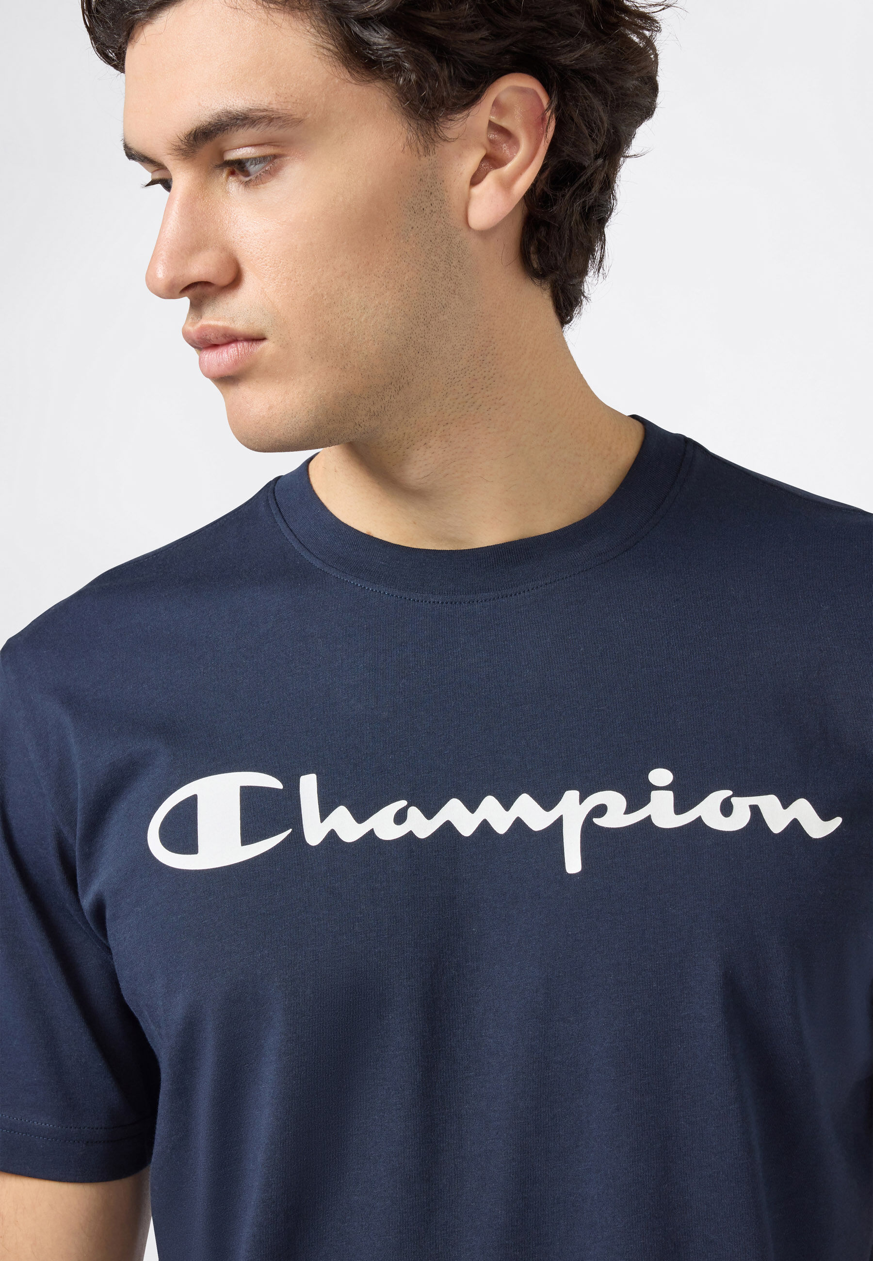 T-Shirt CHAMPION, Herren, Gr. M (48/50), blau (nny, ns), Obermaterial: 100% Baumwolle, Shirts T-Shirt nny, ns M (48/50)