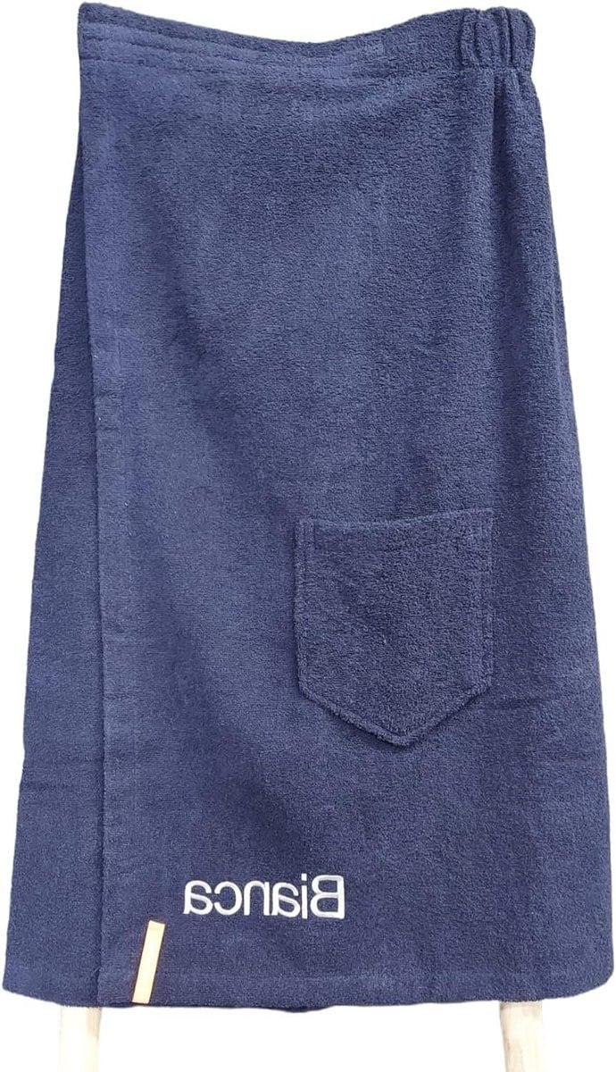Blauwe Saunakilt voor dames met klittenbandsluiting - 85 x 145 cm