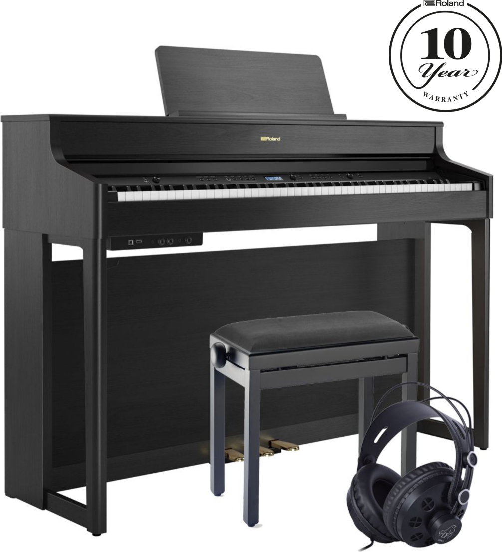 Roland HP-702 Schwarz E-Piano Set