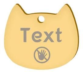 Uplifted Finds Custom Laser Engraved Stainless Steel Cat Face ID Tag gold 387 l