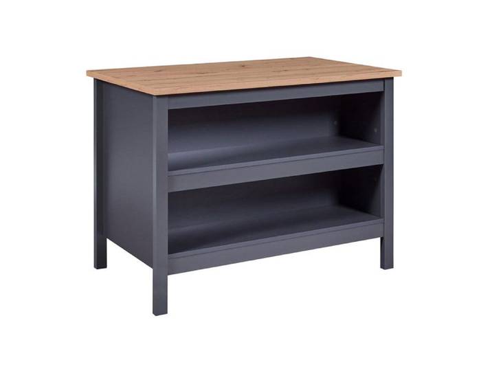 Ilot de Cuisine  Melina  124cm Anthracite & Chêne