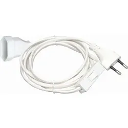 Kopp 146302091 Verlängerungskabel mit Eurostecker und Schalter, 3m, Farbe: weiß  - 5 Stück
