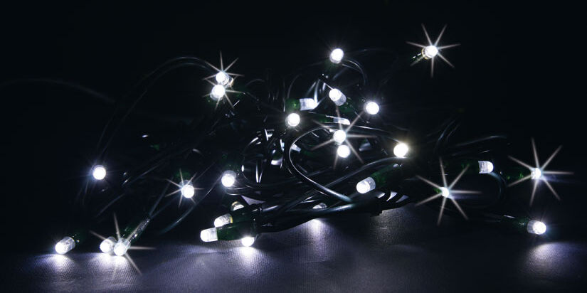 Catena Led 10 Mt 100 Lucciolone Maxy Led Bianco Freddo Con Flash Bianco - Prolun