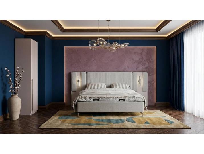Xlmoebel Schlafzimmer-Set Bett Einzelschrank Schlafzimmer Stil modern grau praktisch komfortabel
