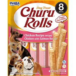 INABA DOG Churu Rolls Huhn mit Lachs 8x12g
