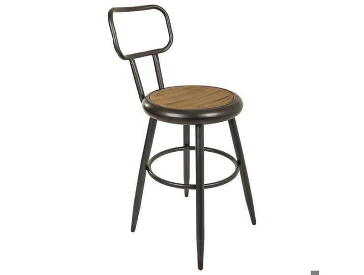 Tabouret en métal et bois marron 42x54x92h