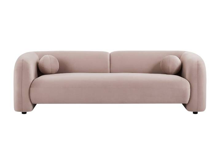 Canapé fixe polyester 3 places rose