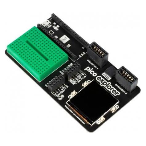 Pimoroni Pico Explorer Base (including an LCD screen, motor drivers, a mini breadboard...) (PIM550)