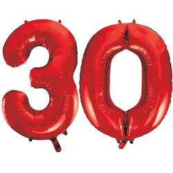 XL Folienballon rot Zahl 30