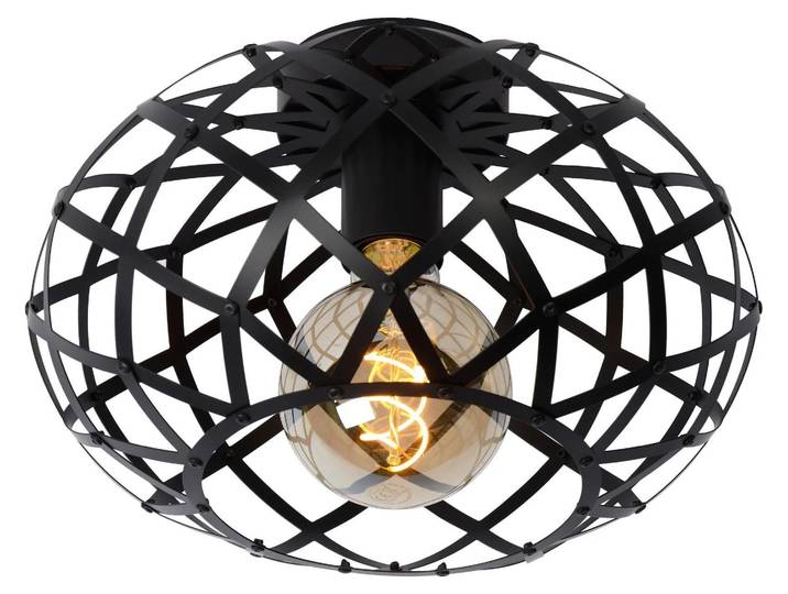 Deckenleuchte im industriellen Stil, Kugelform aus Metall, Ø30 cm, Höhe 20 cm