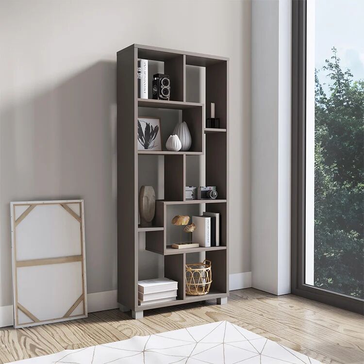 garneroarredamenti Libreria verticale 69x161h cm reversibile moderna grigio Eliza