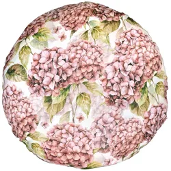 KISSENHÜLLE Rund Landlust-Hortensie burgundy-rose 60 cm Ø