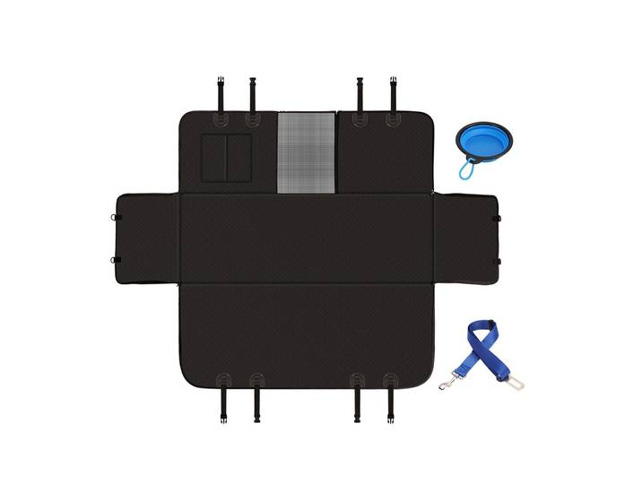 Hunde Autoschutzdecke Set schwarz 3-teilig 203 x 136 cm