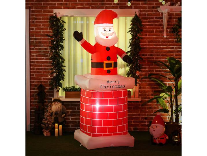 HOMCOM Père Noël Gonflable LED 210cm Rouge/Blanc
