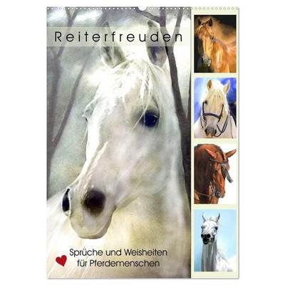 Reiterfreuden. Sprüche und Weisheiten für Pferdemenschen (Wandkalender 2027 DIN A2 hoch), CALVENDO Monatskalender