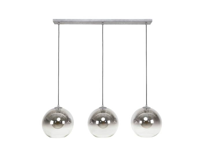 Suspension 3 globes en verre fumé d30cm