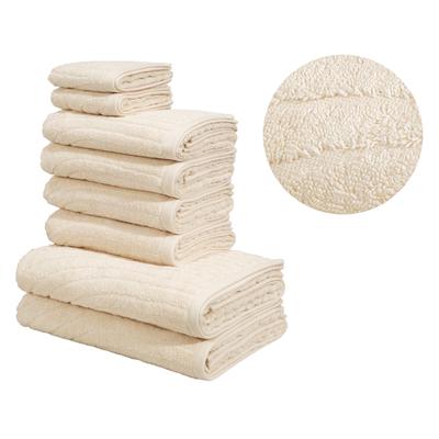 Handtuch Set OTTO HOME "Ognon, Duschtücher, Handtücher, Gästetücher, Zen, Scandi, Boho", beige (natur), 8, Frottier, Frottier, Obermaterial: 100% Baumwolle, Handtuch-Sets, Muster, Hoch-Tief-Struktur, einfarbig, Handtuch-Set, 100% Baumwolle