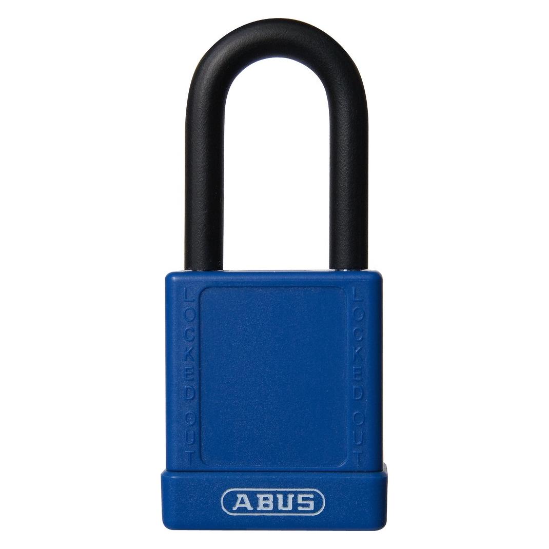 Brady Hochsicherheitsschloss, Aluminiumschloss mit Nylonschutz, mit Stahlbügel, Blau, 38mm Bügelhö (59109)