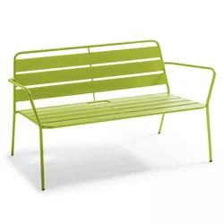 Oviala Business Terrassensofa aus grünem Metall