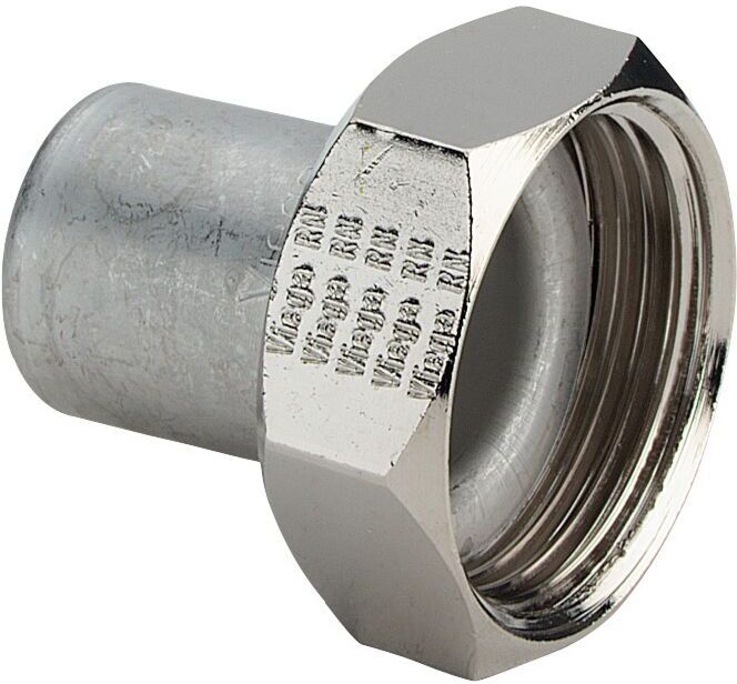 Viega Sanpress Inox Verschraubung 438203 22mmxG 1, Stahl nichtrostend, flachdichtend, SC-Contur