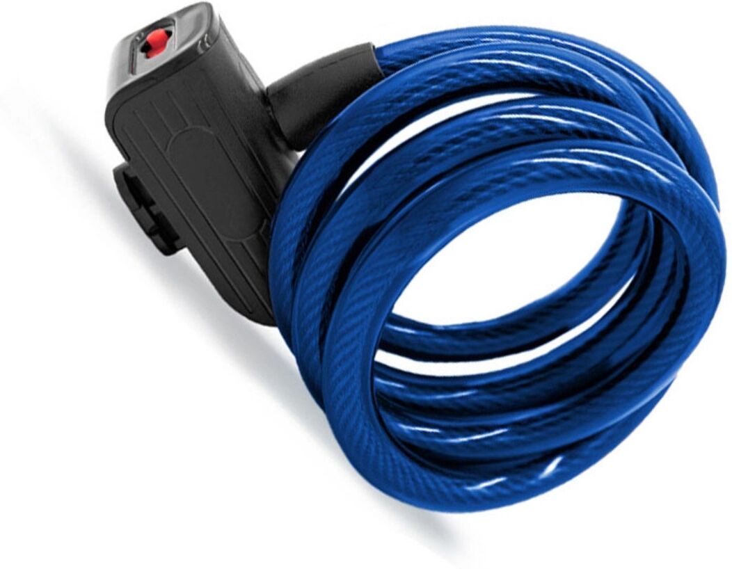 INF Leaf Key Kabelschloss – ABS PVC Gehäuse mit Stahlseil und Blatt-Schließzylinder, kompatibel mit Elektro-Tretrollern, Blau