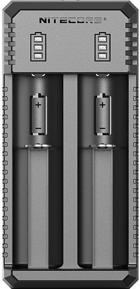 Nitecore UI2 USB-batterijlader voor 2 batterijen - Zwart