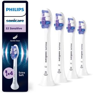 Philips Aufsteckbürsten Sonicare S2 Sensitive, HX6054/87, Standard, weiß, 4 Stück