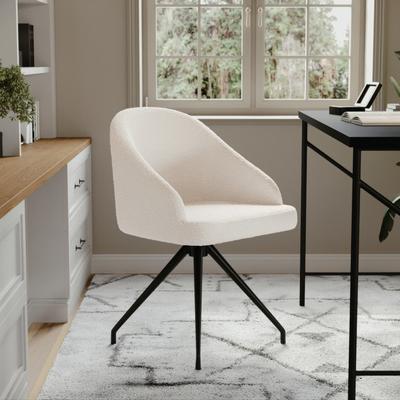 Martha Stewart Upholstered Stationary Swivel Home Office Chair
