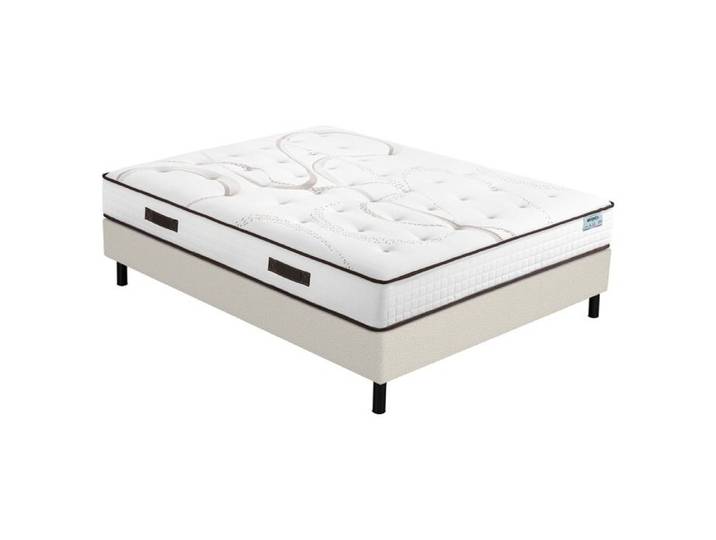 Sommier + Pieds + Matelas Moorea Newkit Bouclette 140x190