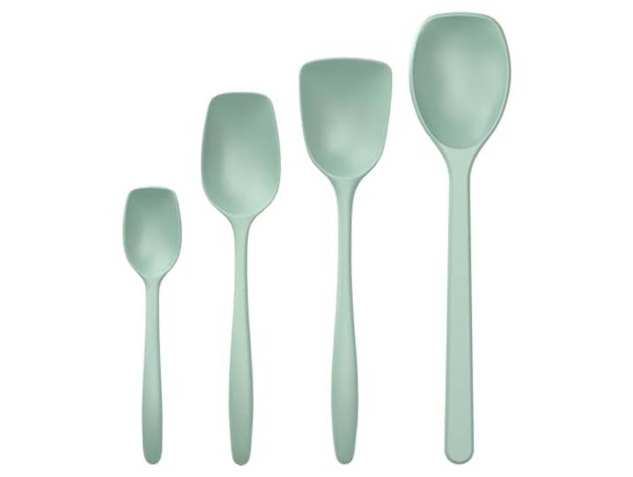 Rosti Classic 4-Piece Cooking Spoon Set – High Quality Kitchen Utensil Set\, Incl. 3 Cooking Spoons and 1 Baking Spoon\, Heat-resistant\, Shatterproof\, Dishwasher-safe\, Plastic\, Nordic Green