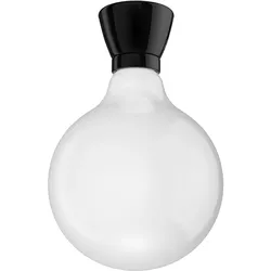 ledscom.de E27 Porzellan Lampen-Fassung MINZ, rund, schwarz, inkl. E27 Lampe (warmweiß, 6,191W, 845lm)