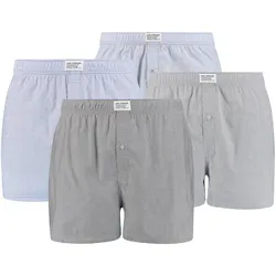Levi's Herren Boxershorts, 4er Pack - Web-Shorts, Baumwolle, einfarbig Grau/Hellblau / M