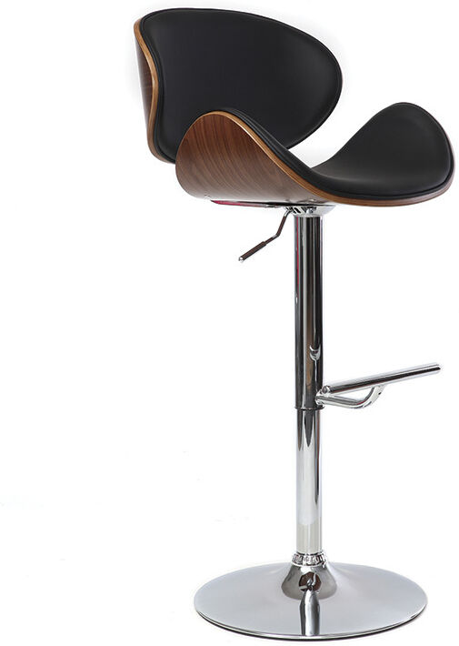 Miliboo Design-Barhocker Schwarz und Holz WALNUT