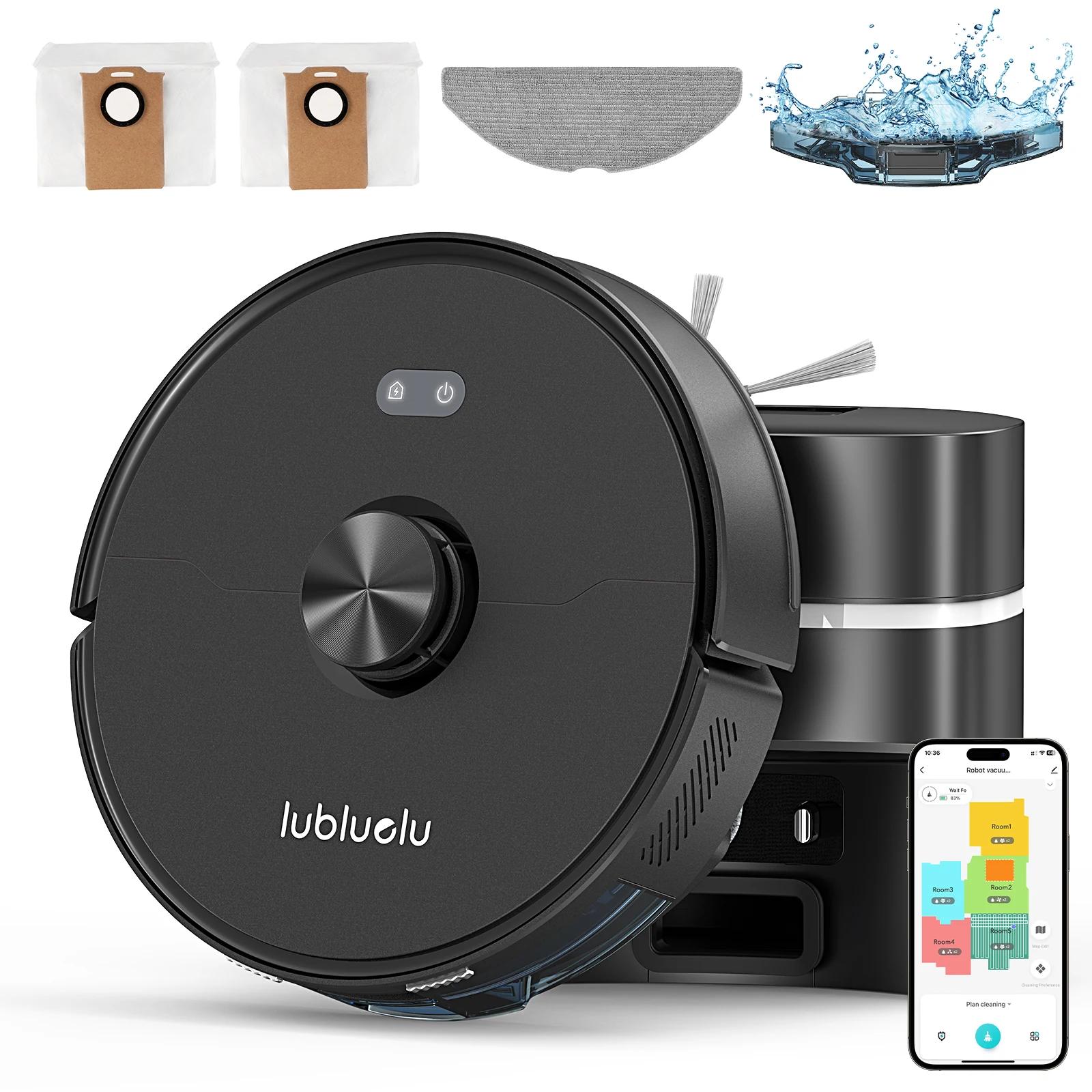 Saugroboter L50 MAX - 7000 Pa Saugleistung - Wischfunktion - 360°-LiDAR-Navigation - 180 Minuten Akkulaufzeit - Haarabschneidefunktion - Schwarz