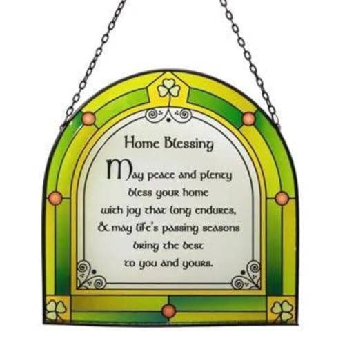Royal Tara Shamrock Home Blessing Gebrandschilderd Glas Hangende Suncatcher 16 cm