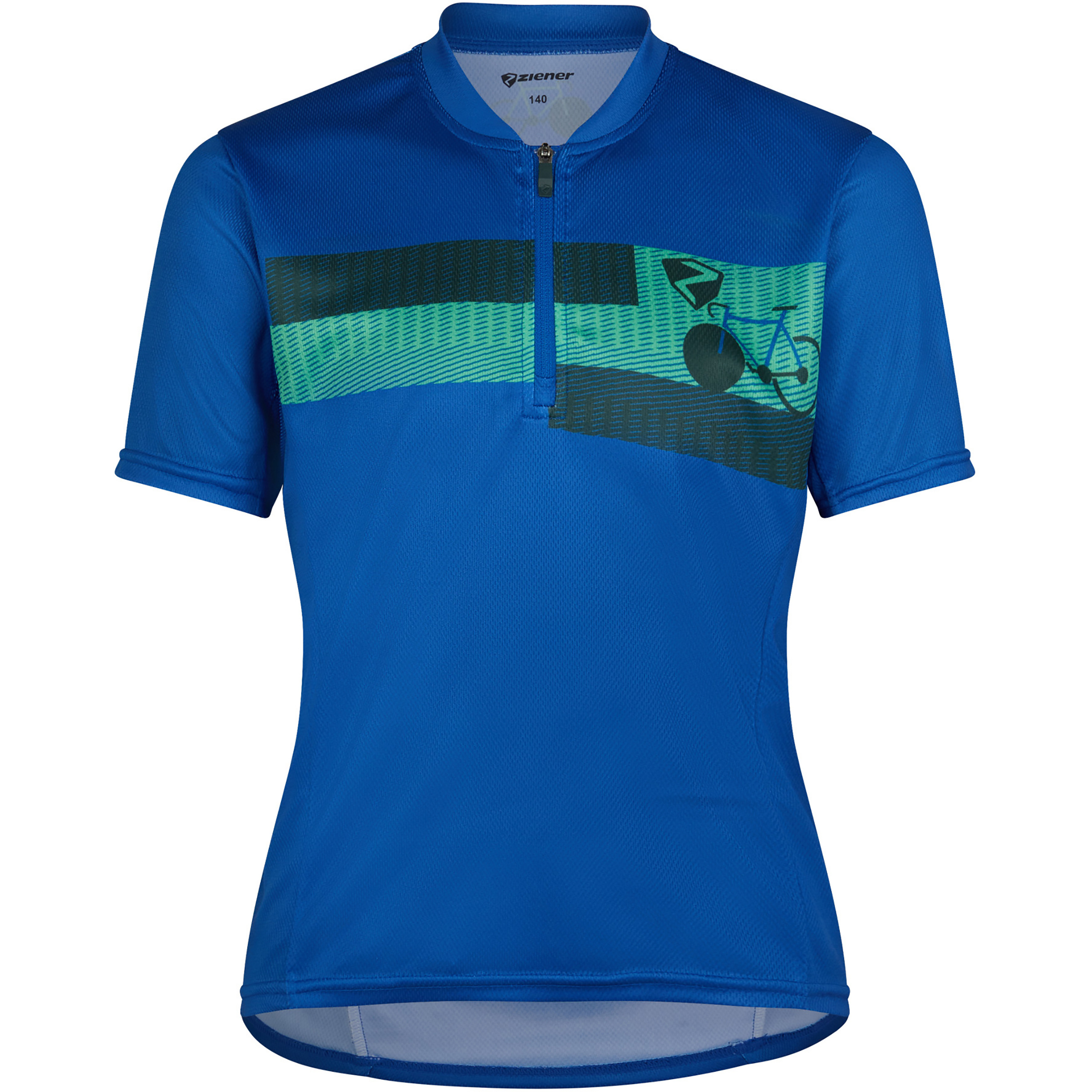 Ziener Nespi Trikot Kinder Radtrikots blau Größe 140 Mountainbike | Rennrad | Gravel Elastisch