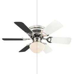 Deckenventilator mit Beleuchtung Sommer-/Wintermodus 3 Stufen Zugschalter Wohnzimmerlampe, wendbare Flügel, 1x E27, DxH 76x28 cm