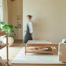 Quadratischer Couchtisch Achille aus Teakholz 104