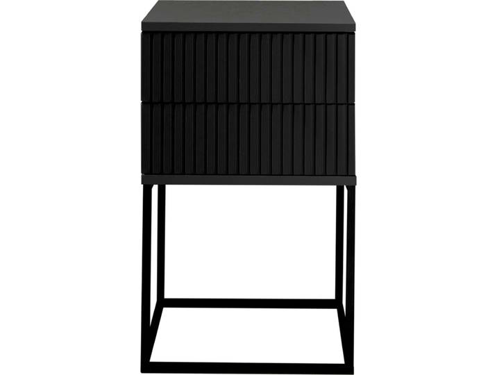 Nachtkommode 65 x 40 x 38,5 cm Graphit/Metall schwarz