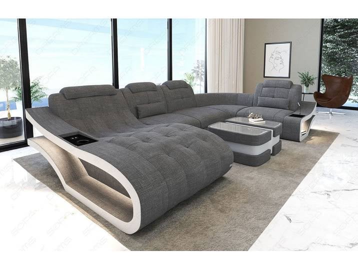 Stoff Wohnlandschaft Elegante U-Form