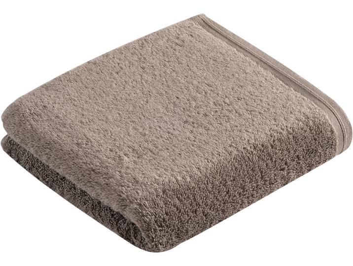 Handtuch VOSSEN Vegan Life , braun (pepplestone), B:50cm L:100cm, Webfrottier, Obermaterial: 100% Baumwolle, Handtücher, Handtuch, 100% vegan