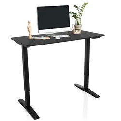 hjh OFFICE Elektrisch höhenverstellbarer Schreibtisch STAND CARBON MDF Platte, Gestell aus Stahl